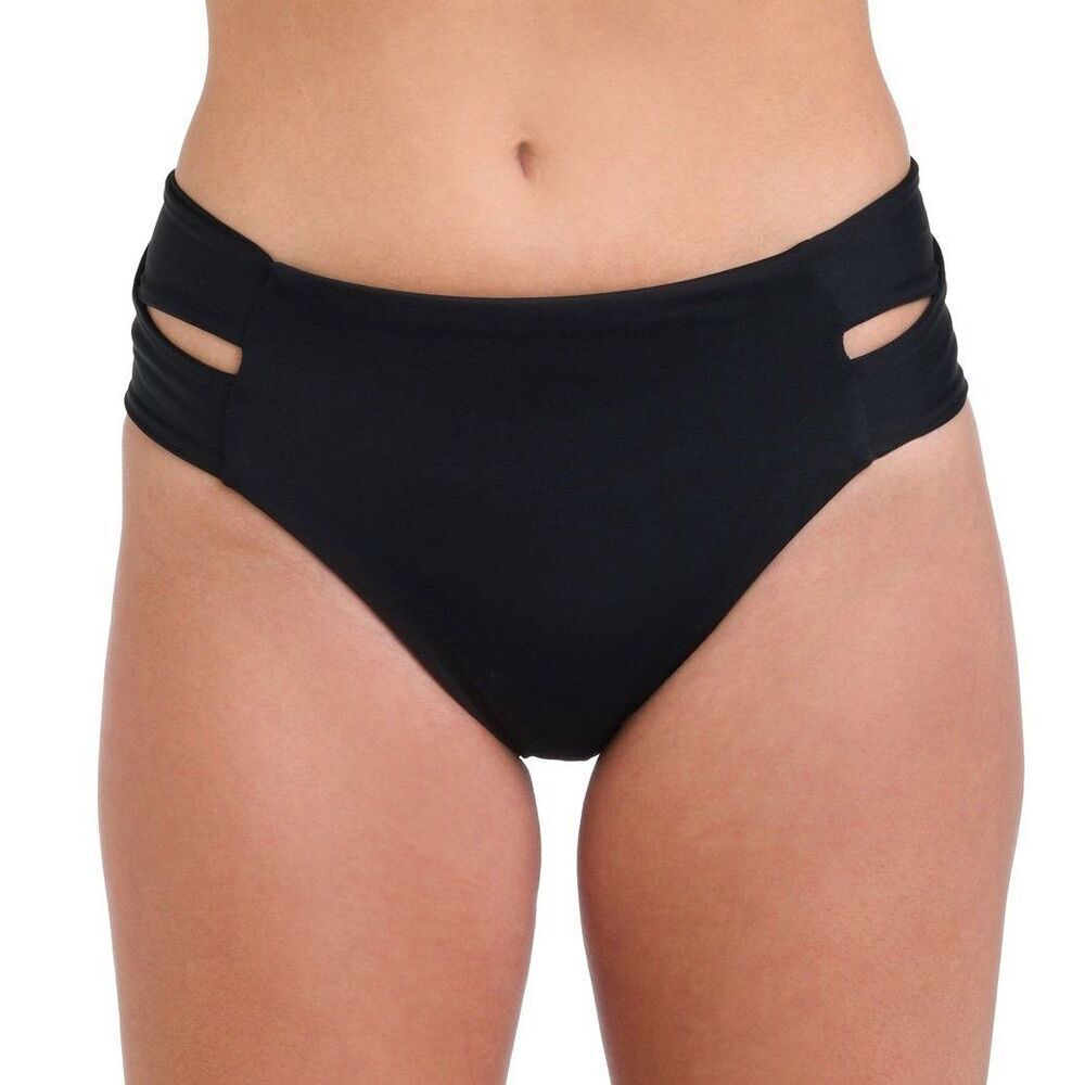 La Blanca Black Island Goddess Mid-Waist Keyhole Bottom 8